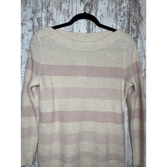 Market & Spruce Sweater Womens Small Petite Pink Tawnee Waffle Stitch Pullover - Picture 2 of 12